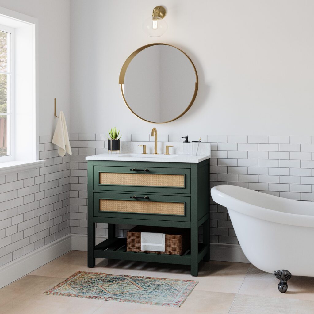 Bathroom Vanity Color Trends For 2024 Precision Home Work   Green Bathroom Vanity 1024x1024 